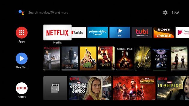 L'interface d'Android TV
