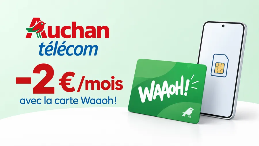 Auchan Telecom : la carte Waaoh! donne désormais droit à 2€ de remise par mois