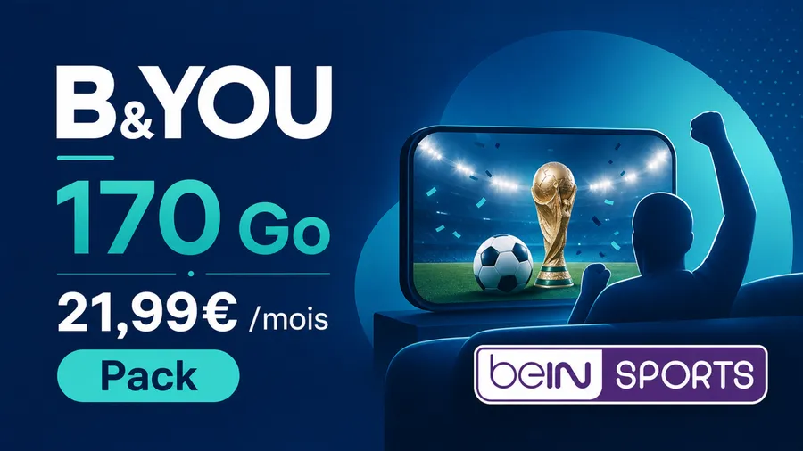 B&You Pack beIN SPORTS : 170 Go et le Mondial 2026 à 21,99€