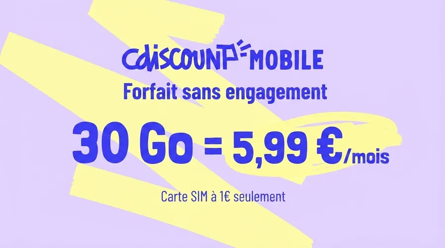 Le forfait 30 Go de Cdiscount Mobile passe à 5,99€/mois