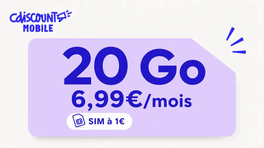 Cdiscount Mobile : le forfait passe à 20 Go pour 6,99€