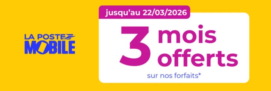 La Poste Mobile : 3 mois offerts sur tous les forfaits