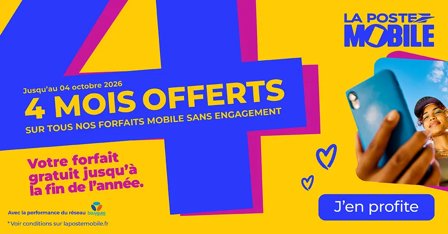 La Poste Mobile offre 4 mois sur tous ses forfaits