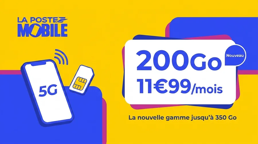 La Poste Mobile ajoute un forfait 200 Go à 11,99€ et passe à 350 Go