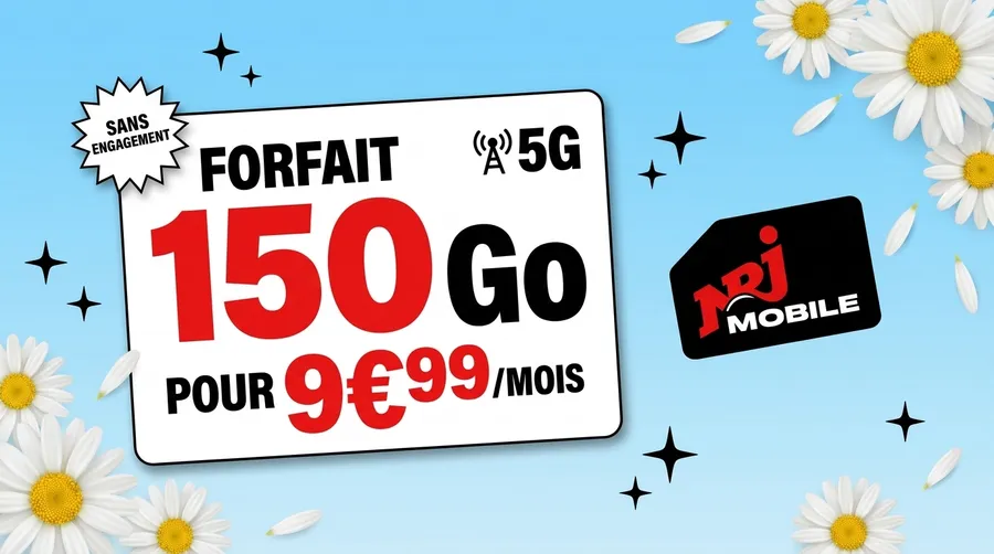 NRJ Mobile : le forfait Woot 5G passe à 150 Go pour 9,99€