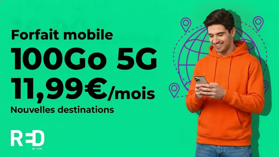RED repasse son forfait 5G à 100 Go et enrichit RED Voyage