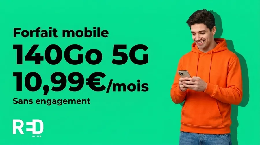 Le forfait RED 5G passe à 140 Go pour 10,99€/mois