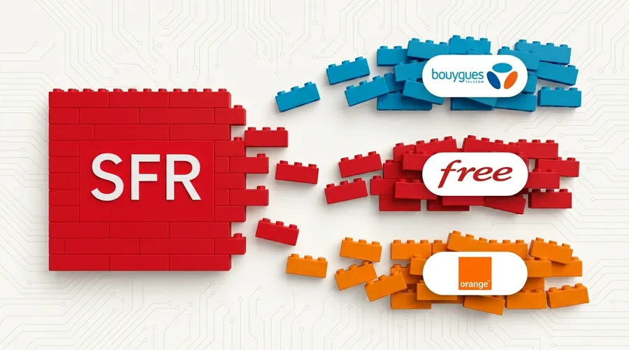 SFR va disparaître, racheté par Bouygues, Free et Orange