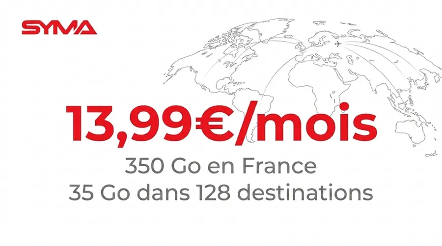 Syma passe son forfait voyage à 350 Go pour 13,99€